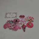 NICEVINYL Embroidered Preppy Iron on Patches: 35PCS Pink Embroidery Sew on Applique Patch for Clothing