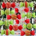 12 Pcs Christmas Party Decorations Red and Green Paper Lanterns Candy Red and Green 9.8 Inch Lanterns Christmas Hanging Ornament Candy Indoor Outdoor Decoration for Holiday Xmas Party