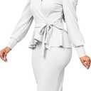 IbuduSexy Church Dresses for Women Elegant Sexy Business Outfits for Women Solid Color Pencil Dress for Women (White, M)