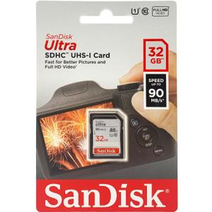 SanDisk 32GB Ultra SDHC UHS-I Memory Card - 90MB/s, C10, U1, Full HD, SD Card - SDSDUNR-032G-GN6IN