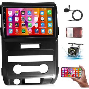 Android Car Stereo Car Radio for Ford F150 SVT Raptor 2009 2010 2011 2012, Rimoody 9 Inch Touch Screen Head Unit with Bluetooth GPS Navigation WiFi Mirror Link FM A2DP Double USB Backup Camera SWC