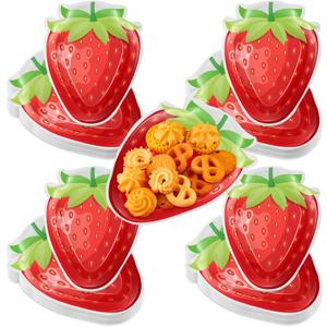 meekoo 48 Pcs Strawberry Party Paper Plates Strawberry Theme Party Decorations for Dinner Dessert Picnic Birthday Wedding