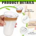 50 Sets Disposable Stemless Glasses With Strawless Sip Lids,PET Drinking Cups,Clear Plastic Coffee Cups for Iced Coffee, Smoothie, Cold Beverage, Drink Shop and Christmas Party Supply (Clear, 20 oz)