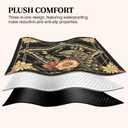 Black and Gold Floral Peacock Mahjong Mat 31.5 x 31.5 Inch, Non-Slip Mahjong Table Cloth for American Mah Jong, Poker, Card Games and Dominoes
