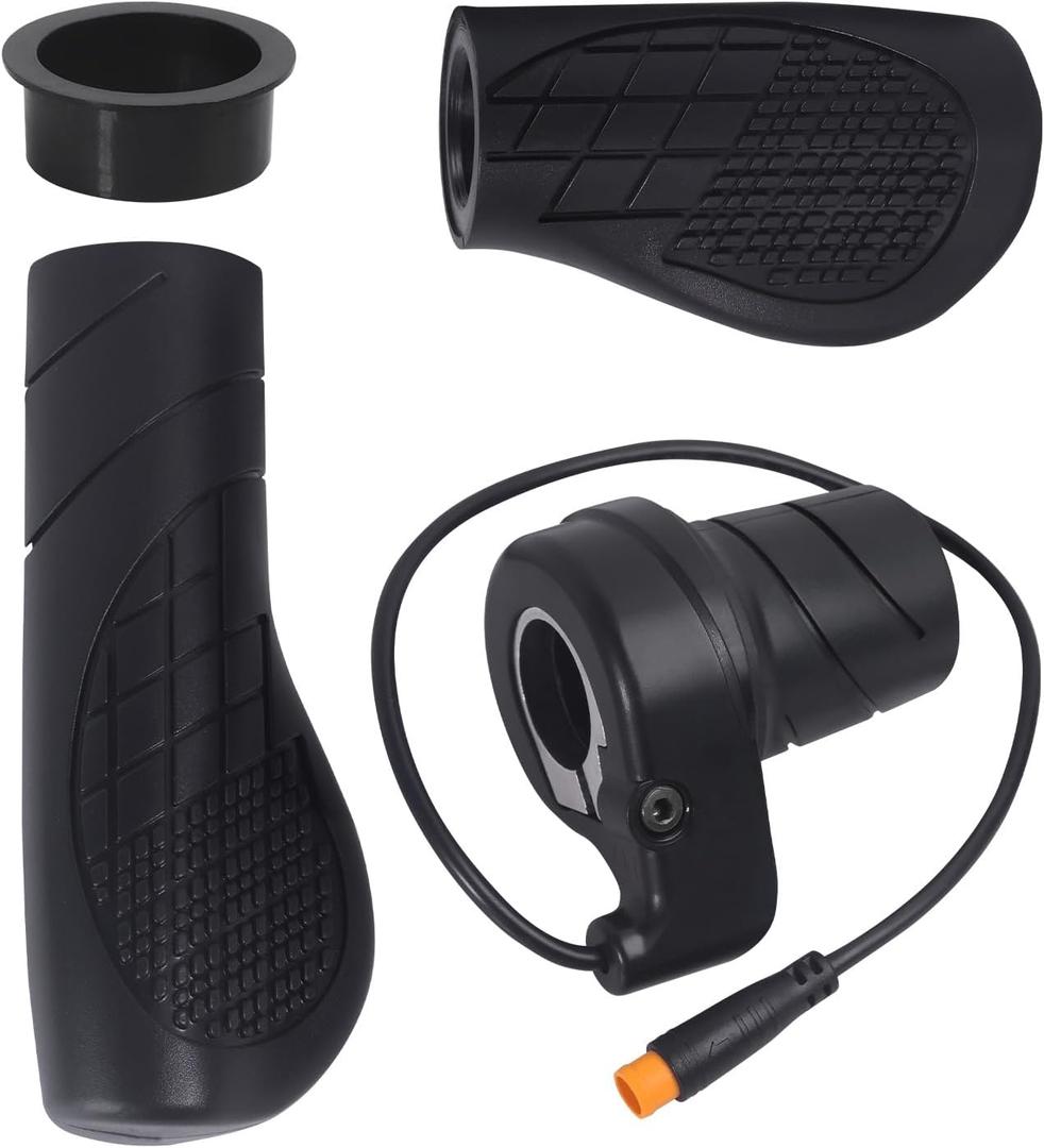 FT76X Ebike Half Twist Throttle, Half-Twist Handle with Waterproof Plug, Ebike Thumb Throttle, Fit for 12V-72V Speed Accelerator Ebike MTB