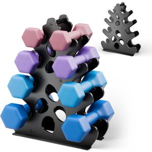 4 Tier Dumbbell Rack, Weight Rack For Home Gym, Dumbbell Stand for Free Weights