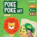 jackinthebox Poke Poke Art Animals Theme, Mess-Free Fabric Art and Craft, Flower Pressing Kits, Gift for Kids, Gift for Girls and Boys Ages 4 5 6 7 8
