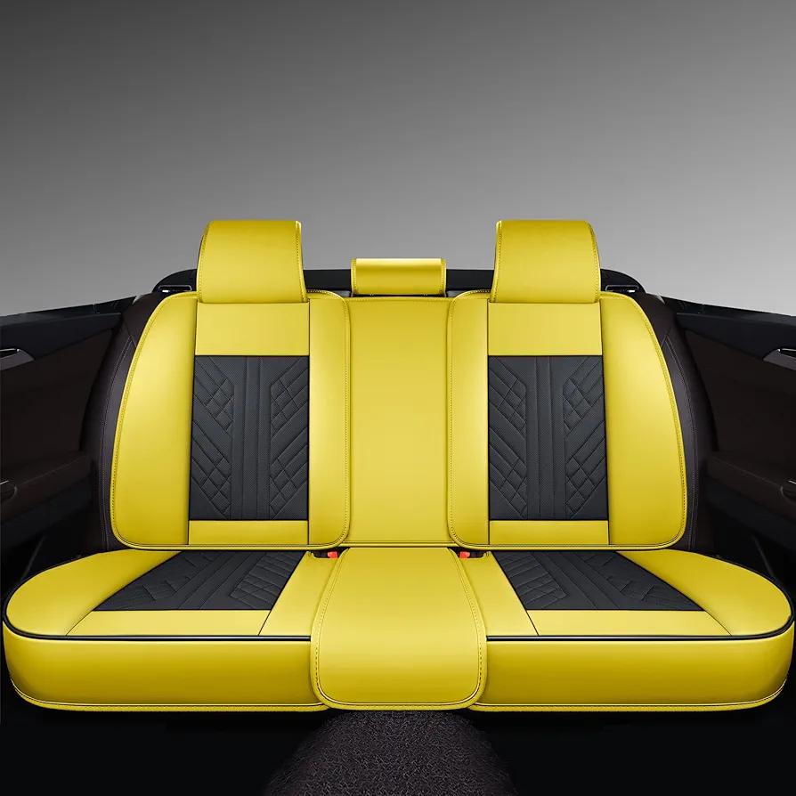 GXT Bench Seat Cover, Premium Faux Leather Bench Seat Covers for Trucks - Universal Fit for Most Sedans SUV Pick-up Truck, Durable for Long Lasting Protection(Yellow and Black) GXT Bench Seat Cover, Premium Faux Leather Bench Seat Covers for Trucks - Universal Fit for Most Sedans SUV Pick-up Truck, Durable for Long Lasting Protection(Yellow and Black)