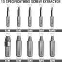 2 x 33pc Screw Extractor Set Easy Out Bolt Extractor Kit & Screwdriver Bits HSS Stripped Screw Extractor 2-in-1Damaged Screw Extractor Kit, 2 Extension Bit Holders, Socket Adapter