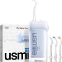 usmile C10 Portable Water Flosser for Travel Mothers Day Gifts, 95-Day Battery, 4 Modes, 360 Nozzle, 180ml Tank, IPX7 Waterproof, Dentist-Recommended for Braces, Implants & Sensitive Gums (Blue)