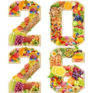 4pcs Wooden 2026 New Years Eve Party Supplies Charcuterie Numbers Fillable Decorations, New Years Decorations 2026 Number Charcuterie Board Box for Fruit Cheese Platter Candy Cake Plates