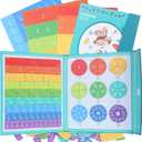 Montessori Magnetic Book Fraction Puzzle,Educational Math Fraction Manipulatives for Child,Magnetic Fraction Tiles for Elementary School,Magnetic Fraction CirclesToy for 4,5th Grade.