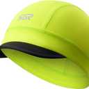 Skull Cap with Sun Visor - Moisture-Wicking Beanie for Cycling, Hiking - Cooling Short Under Helmet Liner for Men & Women (Green, L)