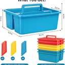 2 x6 Pack Classroom Caddy, Plastic Caddies with Handle & Removable Dividers
