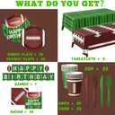 Football Birthday Party Decorations Football Plates Napkins Tablecloth Banner Football Party Supplies Tableware Set for Football Game Day Tailgate Party Decorations, Serve 25