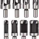 Rocaris 8pcs Wood Plug Cutter Drill Bit Set Straight and Tapered Taper Cutting Tool Cork Drill Bit Knife 6mm 10mm 13mm 16mm