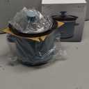 COOK WITH COLOR 2QT Mini Electric Round Slow Cooker - Adjustable Settings, Removable Stoneware Pot, Tempered Glass Lid, Dishwasher Safe, Cool-Touch Side Handles, Slate Blue