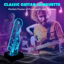 Light Up Guitar Pick Holder with Music Sync, 7-Color LED Guitar Pick Lamp with Remote Control, Acrylic 3D Guitar Pick Storage Rack, Birthday Gift for Music Lovers and Guitarists, Guitar Accessories