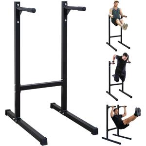 Adjustable Height Dip Bar Station, Multi-function Dip Station Pull Up Bar Full Body Strength Training Workout Fitness Equipment for Tricep Dips, Heavy Duty Dip Station for Home Gym