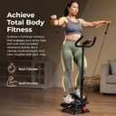 Sunny Health & Fitness Total Body 2-in-1 Smart Stepper Machine for Home with Handlebar and Resistance Bands