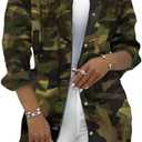 SeNight Women's Jean Jacket Long Sleeve Classic Distressed Fray Hem Tassels Denim Trucker Jackets L