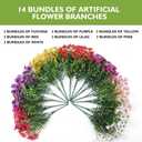 14 Bundles Artificial Flowers UV Resistant Fake Silk Plants Outdoors Decor | Faux Flowers, Realistic Plastic Flowers, No Fade for Indoors Outside Garden Porch Yard Patio Window Home Decoration