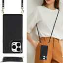 Wallet Case Compatible with iPhone 16 Pro, Crossbody Case RFID Blocking Card Holder Magnetic Flip Folio Purse, Shockproof Leather Strap Case Cover for iPhone 16 Pro 6.3'' 2024 Black