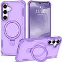 Designed for Samsung Galaxy S24Plus & S25PLUS Case 6.7'' with Magnetic Ring Stand [Military Drop Protection][Compatible with MagSafe] Shockproof Plus Phone Case for Men Wowen,Purple