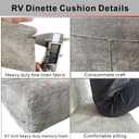 Dulepax RV Dinette Booth Cushions with Memory FoamReplacement Camper CushionsDinette Seat for Camper TrailerRV Dinette Seat Including 1 Backrest & 1 Bench,RV Sofa,RV Couch,Grey,38inch.