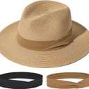 FURTALK Panama Hat Sun Hats for Women Men Wide Brim Fedora Straw Beach Hat UV UPF 80+