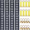 Trekassy 8ft E Track Tie-Down Rail Kit, 4 Pack 8' Etrack Rails with 16PCS E-Track Accessories Including 8 Steel O-Ring Anchors and 8 Rope Tie Offs for Truck Bed, Trailers (Black)