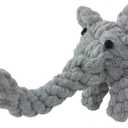 ADUCK Puppy Dog Rope Toy for Teeth Cleaning, Chew-Proof Dental Care & Training Reward | Durable Cotton Heather Gray Elephant for Small & Medium Dogs