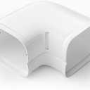 Flat Elbow, Flexible Level Bend Cover Line Set Cover Kit Accessories for Ductless Air Conditioners and Heat Pumps, PVC Decorative Upgraded UV-Proof Strong& Durable (4" Fixed) (White)