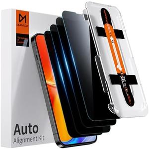 DIMONCOAT 4-PACK Privacy Screen Protector Compatible with iPhone 13 Pro Max/14 Plus [Auto Alignment Kit] [10X Military Protection] 13 Pro Max/14 Plus 6.7 inch Tempered Glass Film [Case Friendly]