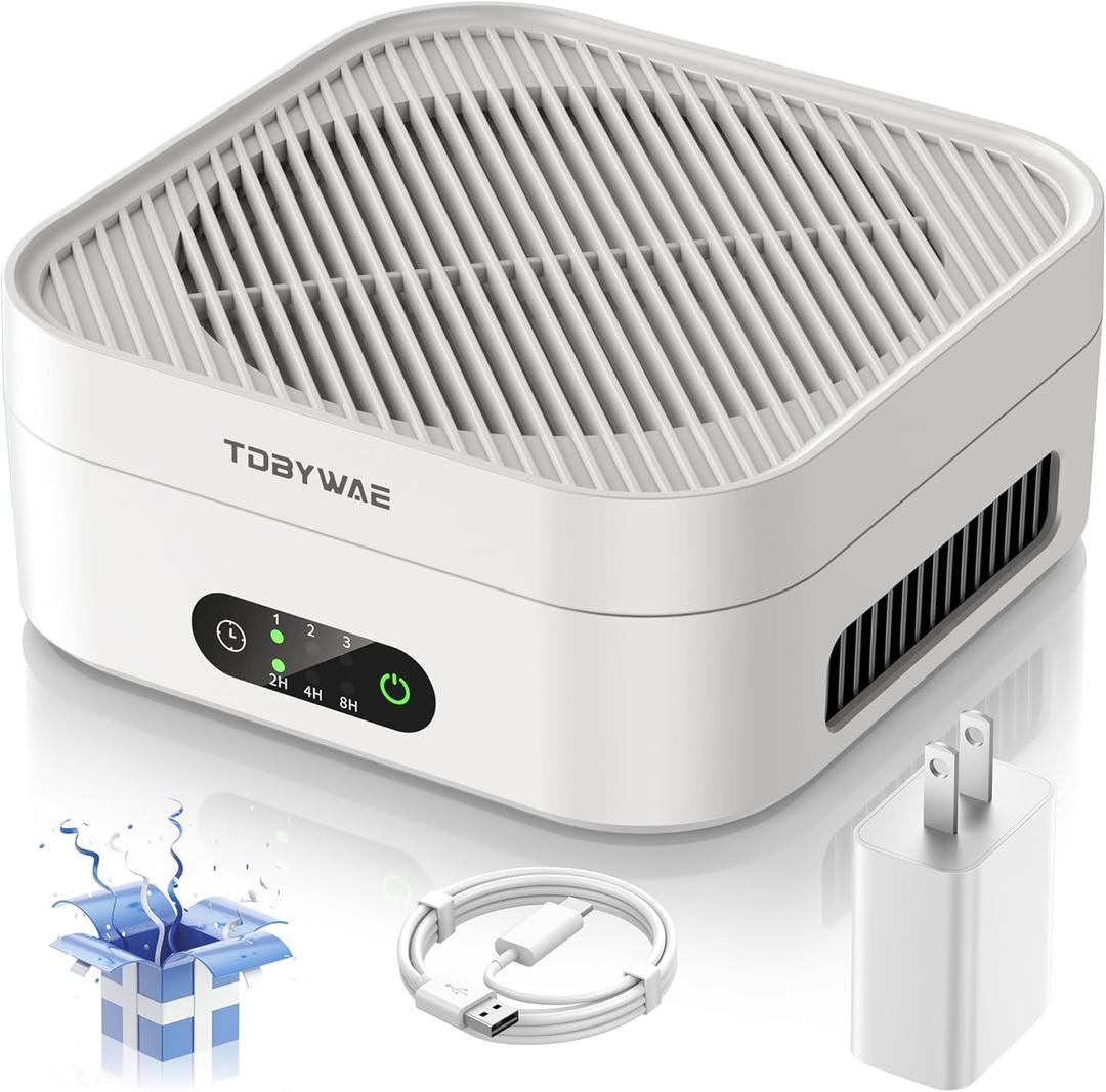 Air Purifiers for Home  True HEPA Air Purifier for Pets, Smoke & Allergies | 600 Sq Ft Coverage | Ultra-Quiet & Portable Small Air Purifier for Bedroom/Travel/Desk/Office/RV (White)