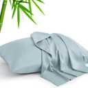 BEDELITE Pillow Cases Standard Size Set of 2, Rayon Derived from Bamboo, Cooling Pillow Cases for Hot Sleepers & Night Sweats, Breathable and Silky Soft Envelope Pillowcases(Haze Blue, 20"x26")