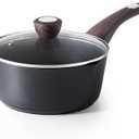 SENSARTE Nonstick Sauce Pan with Lid, 2.5 Quart Saucepan with Double Spout, Multipurpose Large Cooking Pot, Non toxic Kitchen Sauce Pot, Non stick Saucier Pan, Induction Comptable, PFOA Free