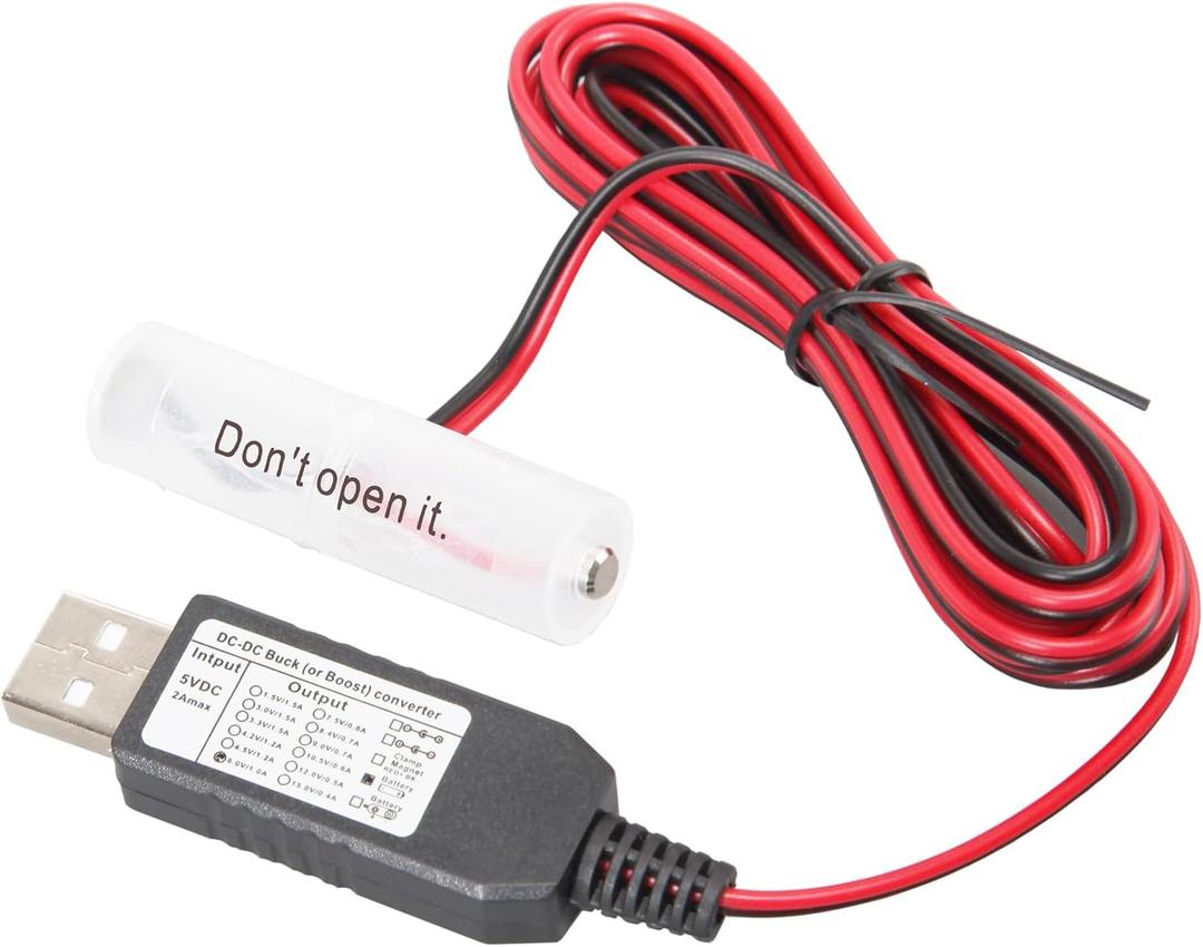 USB AA Battery Eliminator Replace Kit 5V to 1.5V Power Supply Converter 1 AA Connect Cable 78INCH (1AA-1.5V)