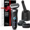 Braun Electric Shaver for Men, Series 7 7185cc, Waterproof, Wet & Dry Shave, Shaving Kit with SmartCare Center and Beard Trimmer, 3 Shave Modes, 60 Minute Battery Runtime, 10 Piece Set (Grey)