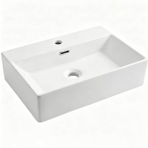 20 x 14 Inch Wall Mounted Bathroom Sink, NOHALIPY Modern White Rectangular Porcelain Floating Vessel Sink with Overflow, Corner Mount Ceramic Bathroom Sink for RV, Restroom and Toilet, Easy to Install
