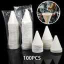 100PCS Disposable Car Engine Oil Funnels, Paper Vehicle Fuel Dispenser for Motor Oil, No Spill Automotive Fluid Gas Change Cone Funnel Accessories, Universal for SUV, Sedan, Truck