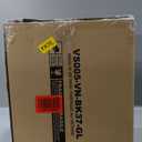 GREENSTELL Small Vanity Stool Chair with Storage and Folding Back, 13.4" x 15" x 30" Square Faux Fur Soft Ottoman, 4 Metal Legs with Anti-Slip Feet, Furry Padded Seat for Makeup, Bedroom, Black