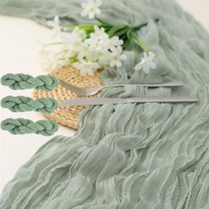 3 Pack Cheesecloth Table Runner, 10FT Sage Green Boho Gauze Romantic Table Runner for Wedding Birthday Party Table Home Decoration Shower