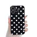 Skyseaco Compatible with iPhone 15 Pro Case Cute Polka Dot Phone Case Soft Slim TPU Shockproof Phone Cover Full Camera Protection for Women Girls - Pink&Red