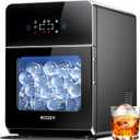 Ecozy 2" Clear Ice Ball Maker Countertop with CrystalFlux Technology, 4 pcs in 40 Mins, 144 pcs/Day, Sphere Ice Maker with Enhanced Insulation, Automatic Water Supply, Self-Cleaning for Whiskey Bar (Matte Black)