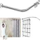 Stretchable Corner Shower Curtain Rod - Drill Free Install 304 Stainless L Shaped 32-43" x 32-43",for Bathroom, Clothing StoreFree Curtain Hook