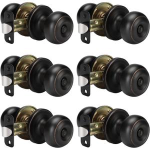 Goldenwarm Oil-Rubbed Bronze Interior Door Knobs, Interior Door Knobs Bedroom, Bronze Door Knob Privacy, Oil-Rubbed Bronze Finish Door Knob Interior, DoorKnobs Bulk(6 Pack, Oil-Rubbed Bronze)