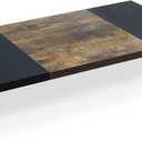 TEAMIX 20 inch Monitor Riser, Sturdy Wood Desktop Riser for TV/PC/Laptop/Printer, TV Riser Stand Computer Shelf with Storage for Home Office (Black+Brown)