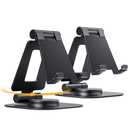Nulaxy 1-Pack 360 Rotating Phone Stand, Fully Adjustable Foldable Phone Holder, Aluminum Desktop Cradle with Anti-Slip Base, Office Accessories Dock for All Phones with Thick Case, Black