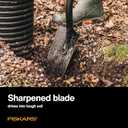 Fiskars Garden Shovel for Digging, Heavy Duty Steel Gardening Tool with Straight Handle